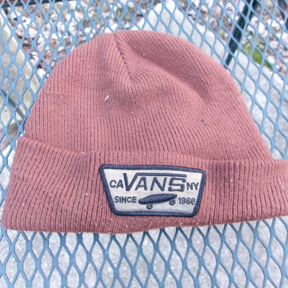 Vans Skateboard Cuff Milford Beanie Acrylic Winter Hat Cap Brown Orange Rust